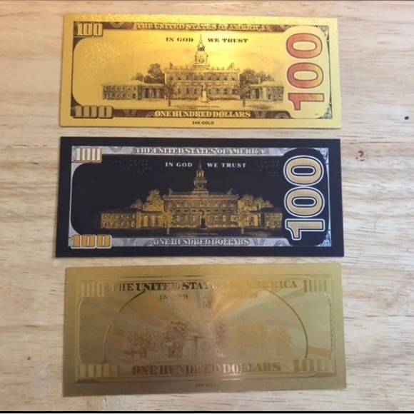 24k Gold Foil Plated $100 US Dollar Banknote Set - Picture 2 of 8